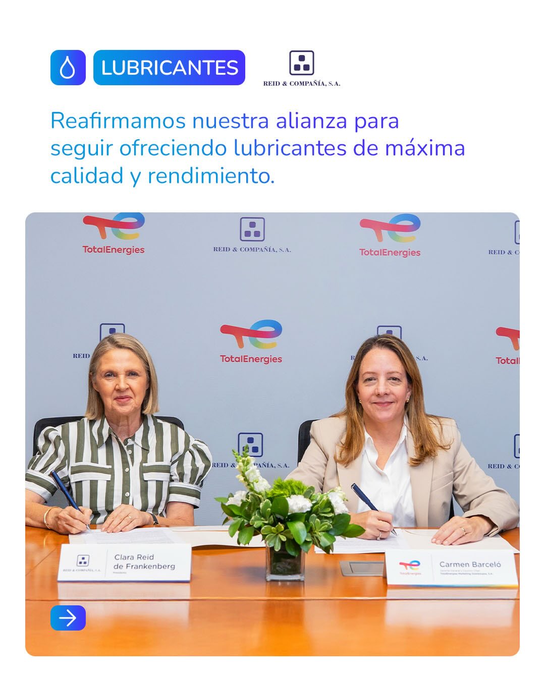 Reafirmamos nuestra alianza con Reid & Compañía para continuar ofreciendo lubricantes Rubia y Lu